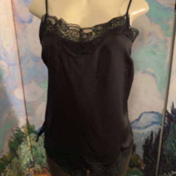 Jessica Simpson Black Textured Lace Trim Camisole - Picture 1 of 6